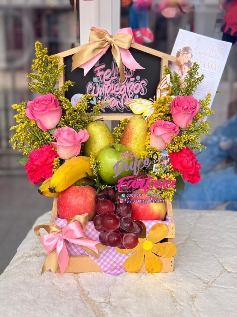 Ancheta de fruta arreglo floral